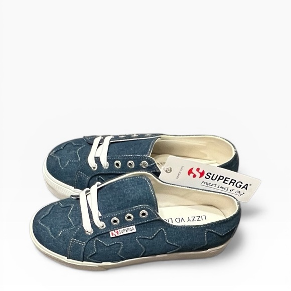 Superga Lizzy VD Ligt Platform Sneakers Womens US 7.5 Denim Patchwork NIB - Picture 7 of 10